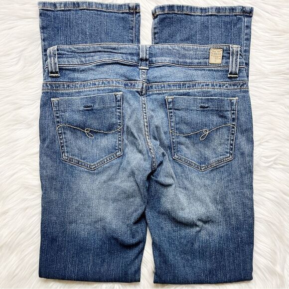Guess Y2K Stretch Semi - Flare Dark Wash Low Rise Jeans Size 30 - Picture 4 of 7